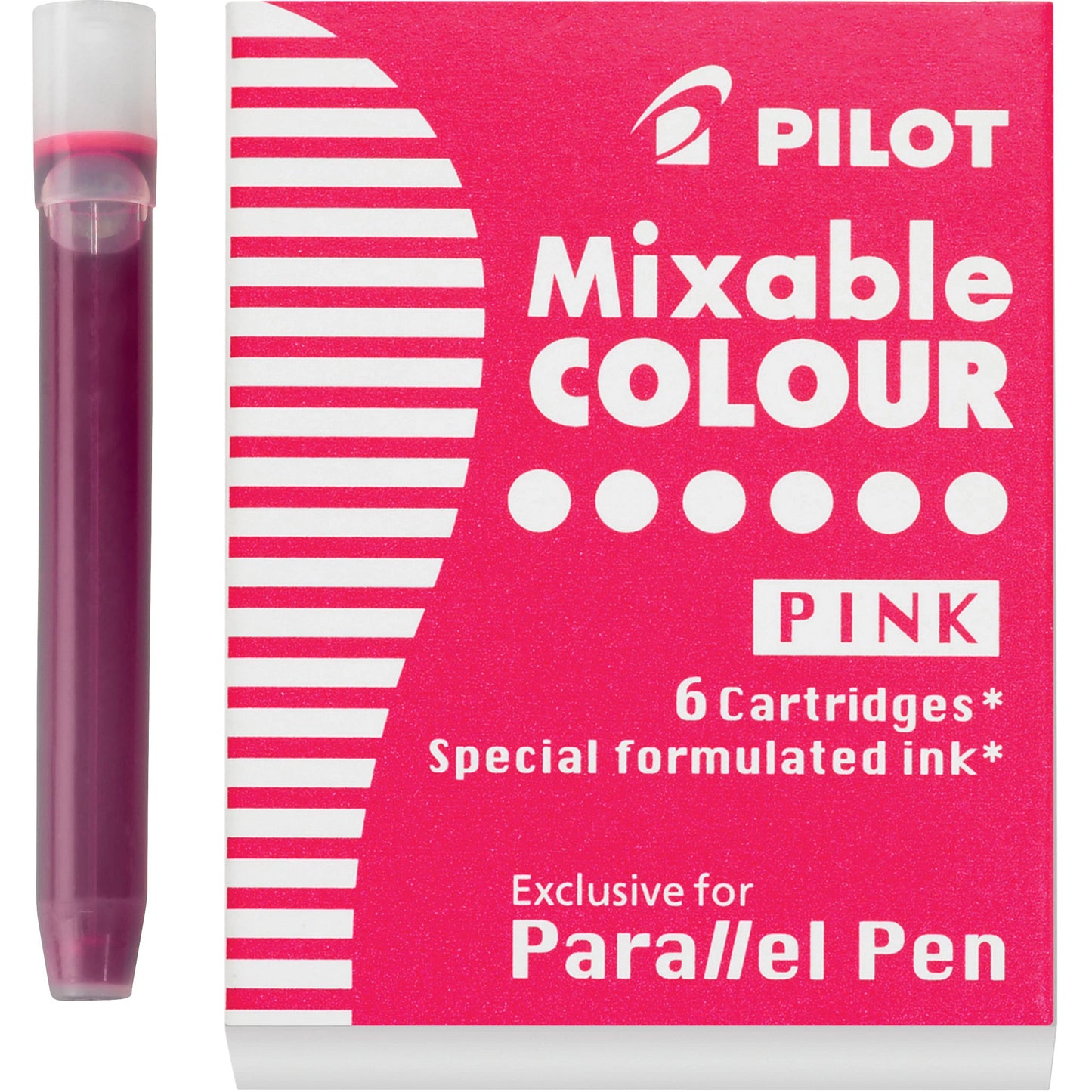 Pilot Parallel Pen Ink Refills for Calligraphy Pens, 6 Cartriges/Pack[Pink,2 Pack]