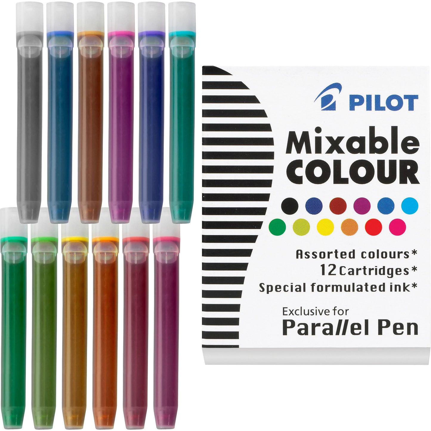 Pilot Icp31 Parallel Pen Refill - 12 Color Assortment