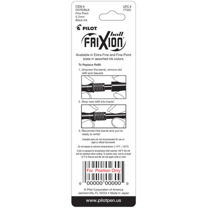 Pilot 77320 FriXion Refill, Fine Point, Black, 2pk