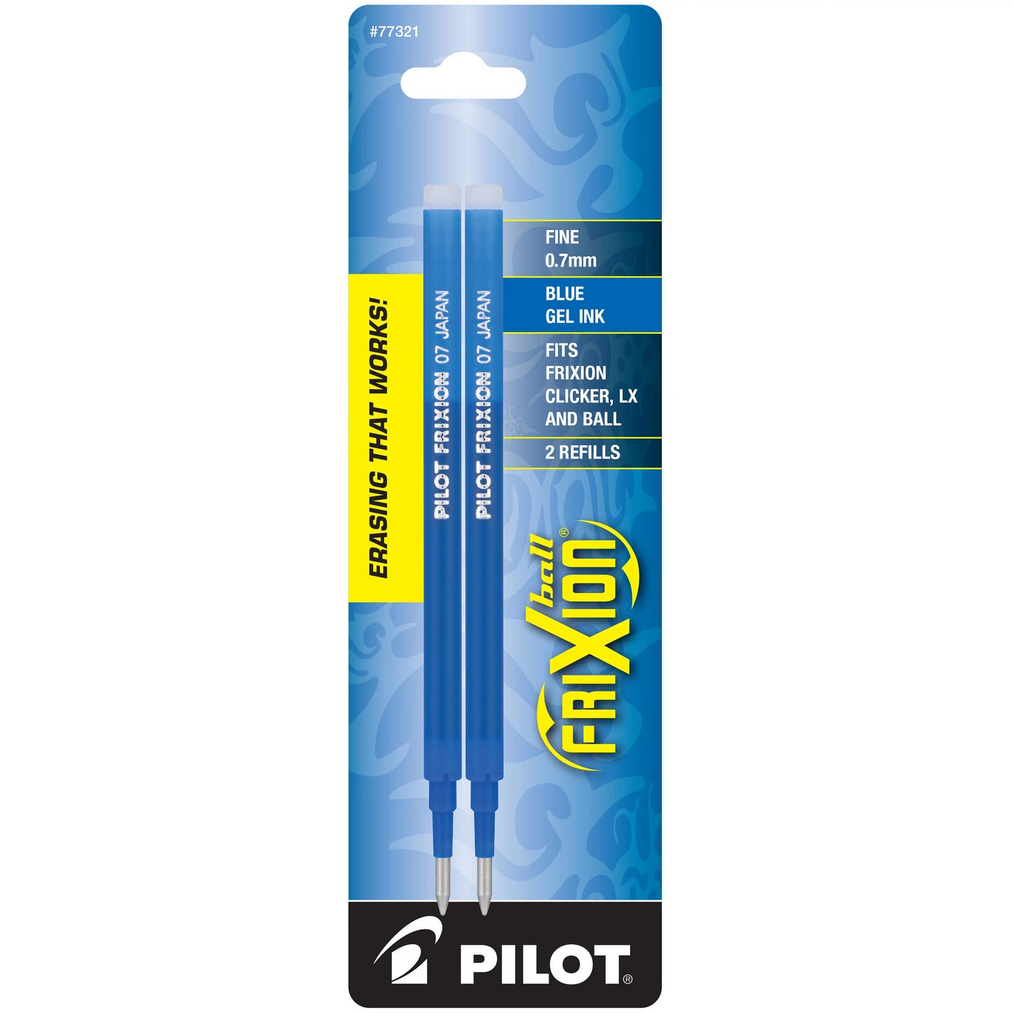 Pilot 77321 FriXion Refill, Fine Point, Blue, 2pk