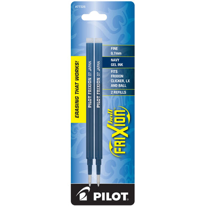 Pilot 77326 FriXion Refill, Fine Point, Navy, 2pk
