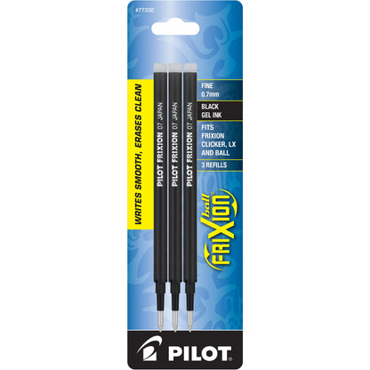 Pilot 77330 FriXion Refill, Fine Point, Black, 3pk