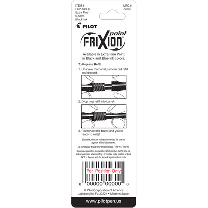 Pilot 77340 FriXion Refill, XF Point, Black, 2pk