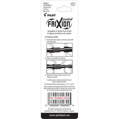 Pilot 77341 FriXion Refill, XF Point, Blue, 2pk