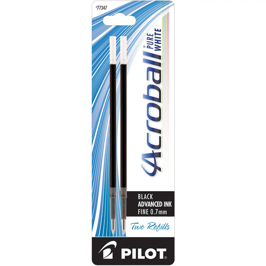 Pilot 77347 Acroball Refill FP, Black, 2pk