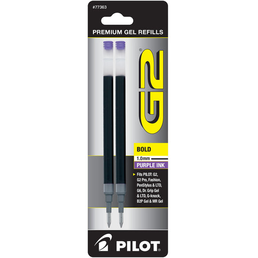 Pilot 77363 BG21R G2 Gel Ink Refills, Bold, Purple
