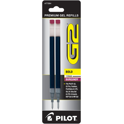 Pilot 77364 BG21R G2 Gel Ink Refills, Bold, Burgundy
