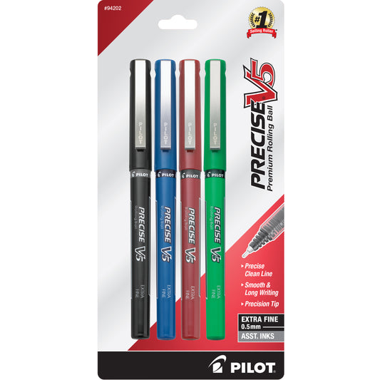 Pilot 94202 Precise V5 4pk  Assorted