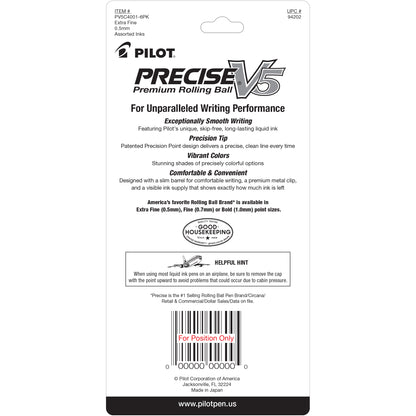 Pilot 94202 Precise V5 4pk  Assorted