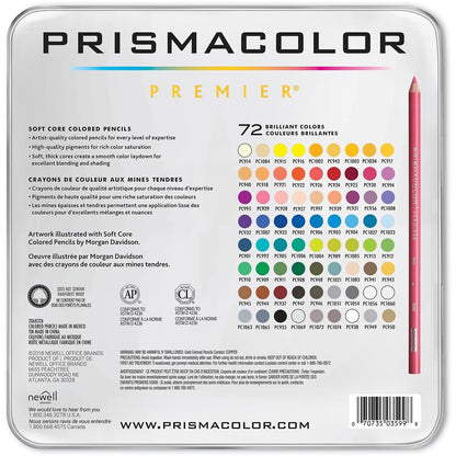 PrismaColor 3599TN Premier Colored Pencils, Soft Core, 72-Count