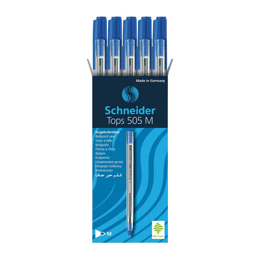 SCHNEIDER TOPS 505, BALLPOINT PEN, BOX 10 X, BLUE, M