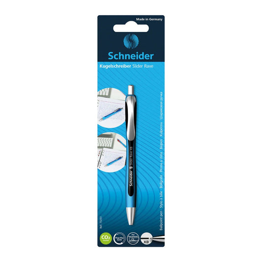 SCHNEIDER SLIDER RAVE, BALLPOINT PEN, BLISTER PACK, 1 X BLACK, XB