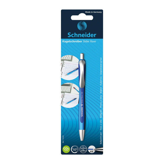 SCHNEIDER SLIDER RAVE, BALLPOINT PEN, BLISTER PACK, 1 X BLUE, XB