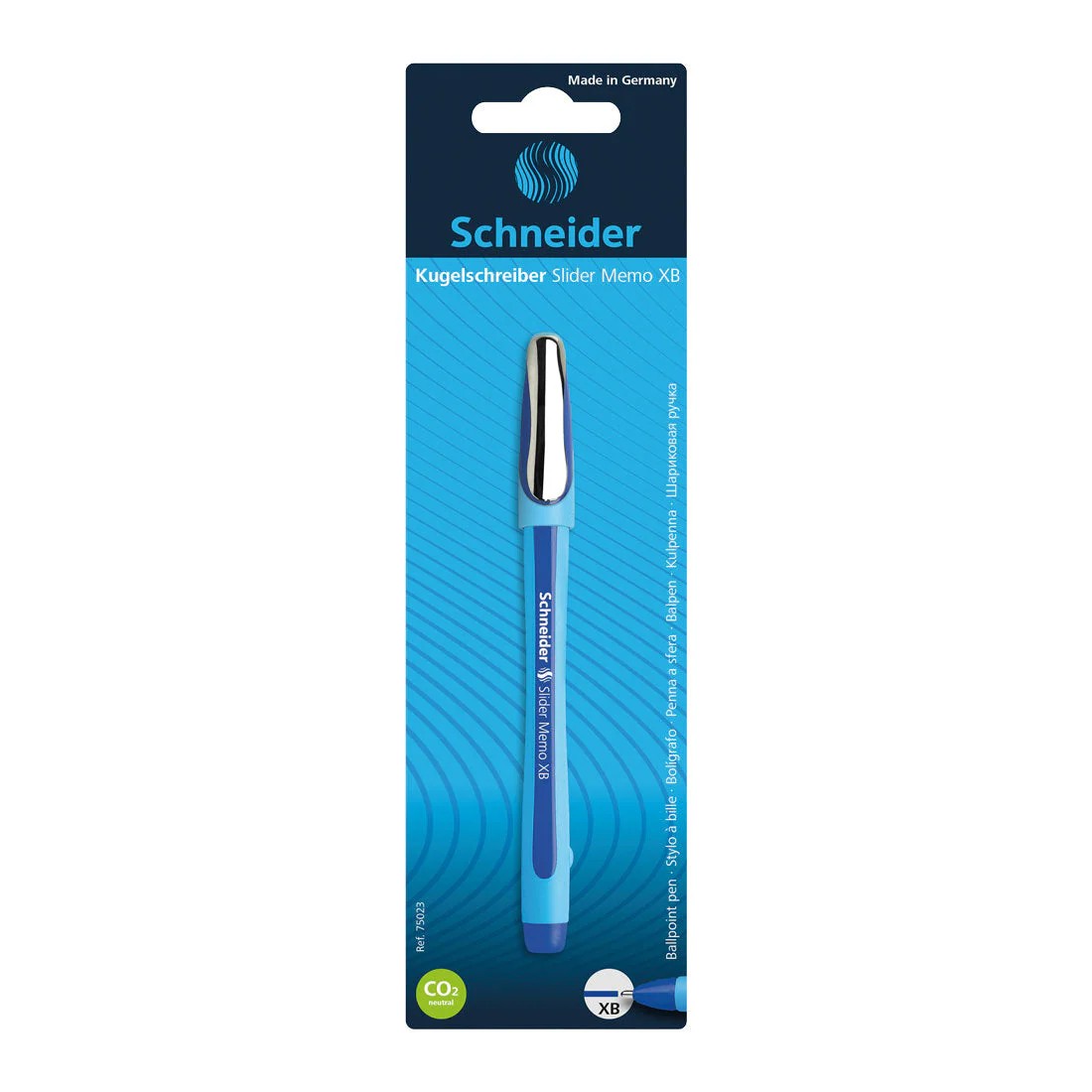 SCHNEIDER SLIDER MEMO, BALLPOINT PEN, BLISTER PACK, 1 X BLUE XB