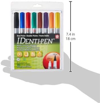 Sakura Identi-Pen Dual Tip Permanent Marker, Pack of 8