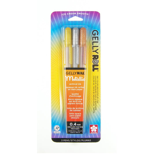 Sakura 57387 Gelly Roll Metallic 3pk Gold, Silver, Copper