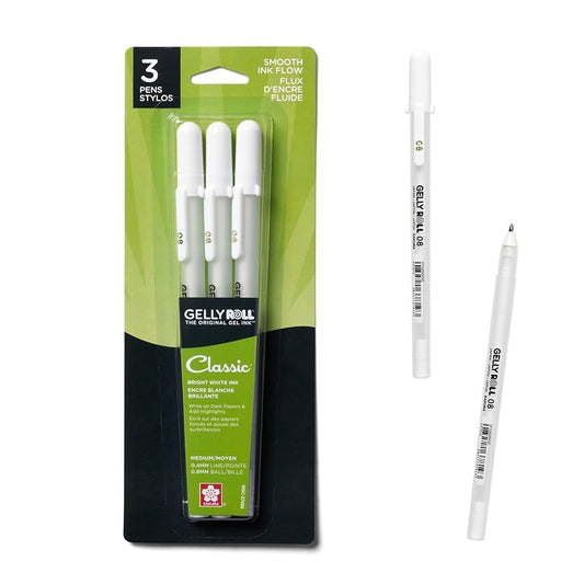 Sakura 37488 Gelly Roll Classic 08 Medium 3pk White