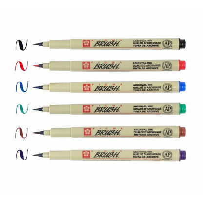 Sakura 38061 Brush Pen 6pc Set Asst