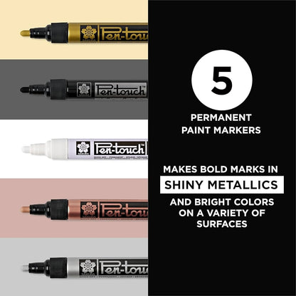 Sakura 42591 Pentouch Calligrapher, Med 2.0mm 5pc Set