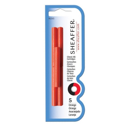 Sheaffer 96345 Skrip Ink Cartridges Orange Refill 5pk