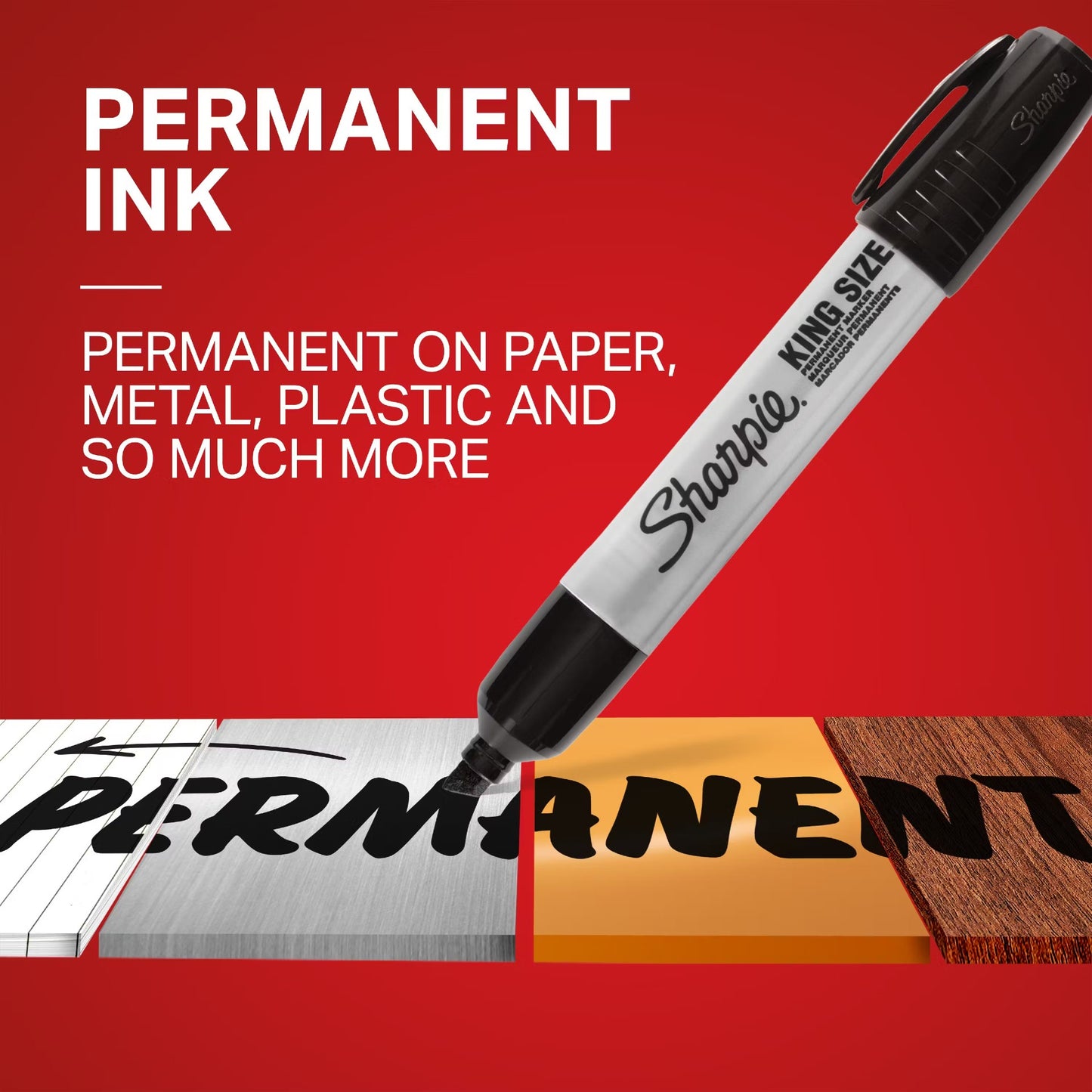 Sharpie 15661PP Permanent Marker, King Size, Black 4pk