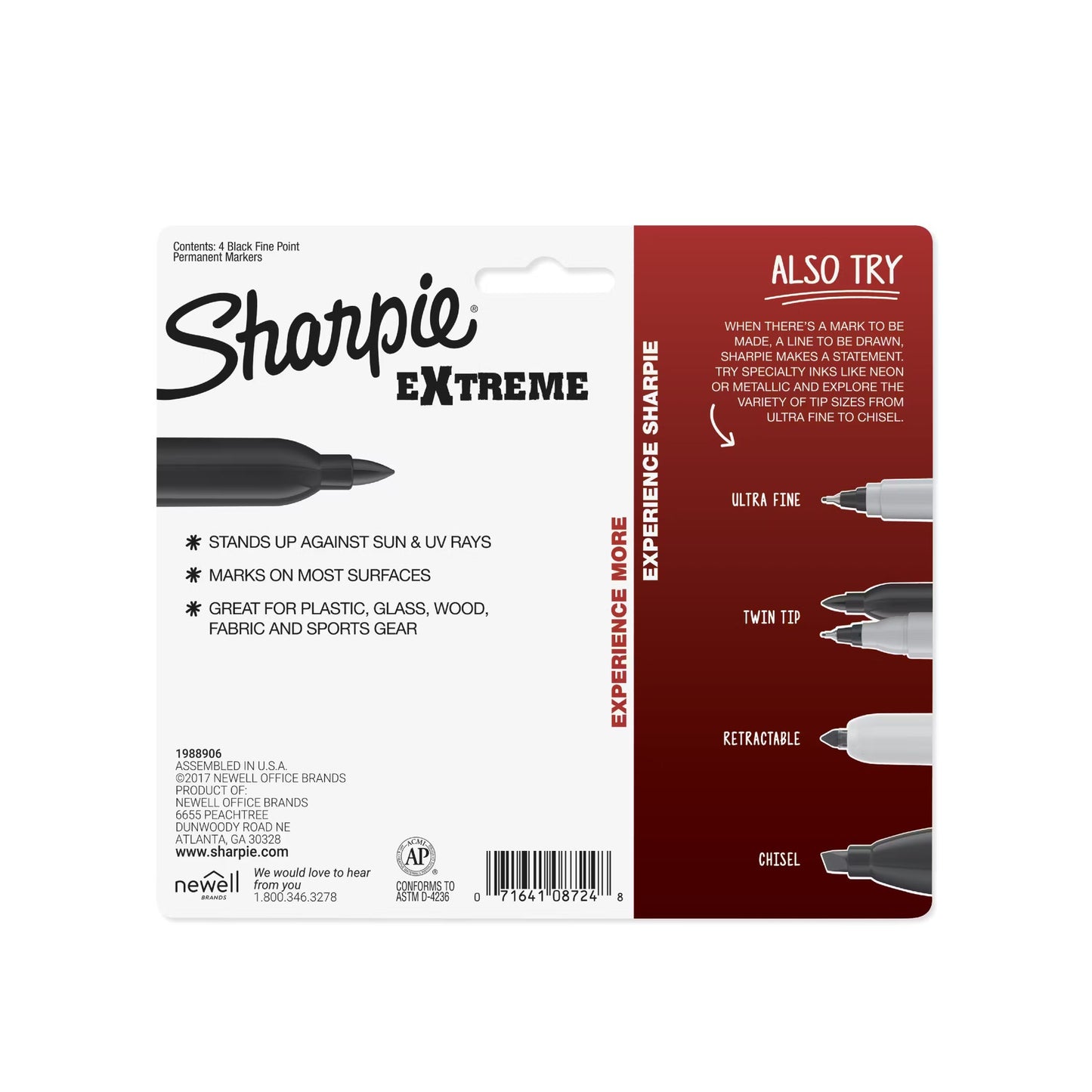 Sharpie Extreme 4cd Black