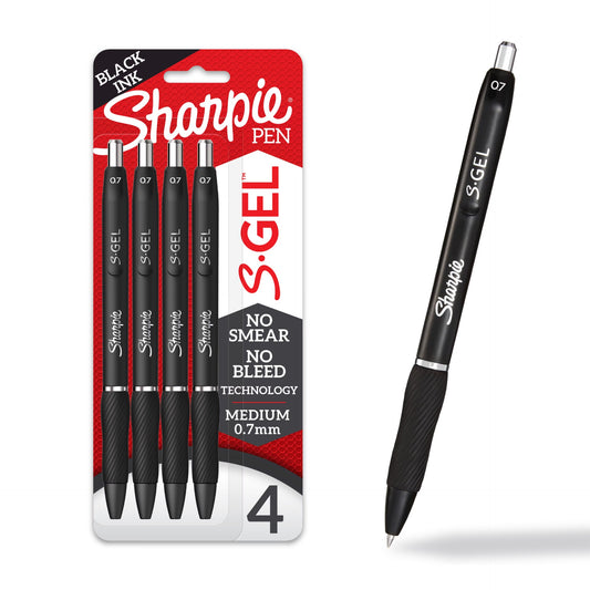 Sharpie 2096134 Gel 0.7mm 4ct Black