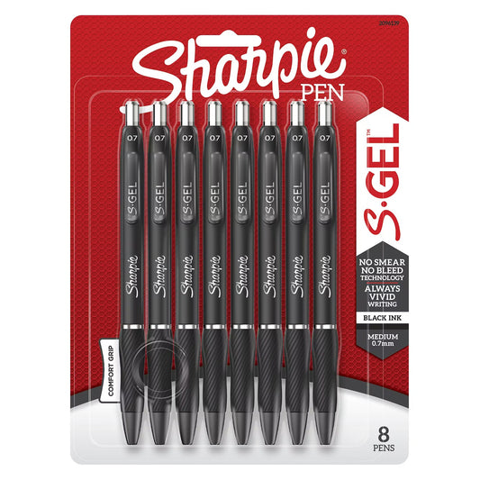 Sharpie 2096139 Gel 0.7mm 8ct Black