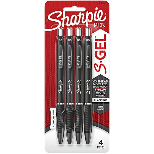 Sharpie 2096140 Gel 0.5mm 4ct Black