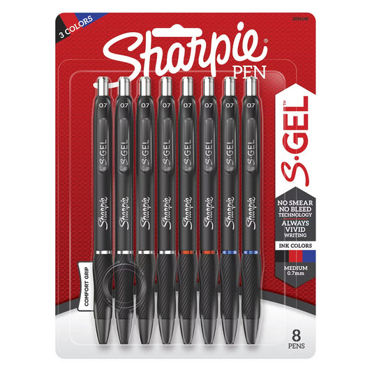 Sharpie 2096148 Gel 0.7mm 8ct B.Asst