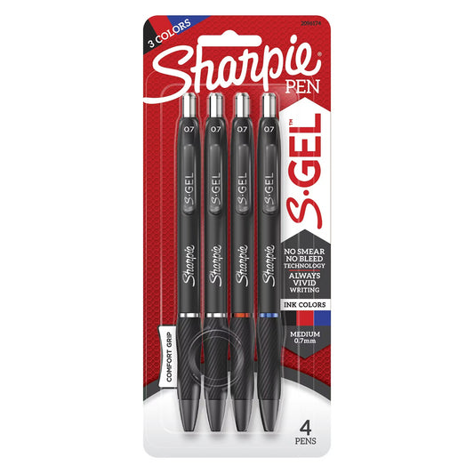Sharpie 2096174 Gel 0.7mm 4ct B.Asst