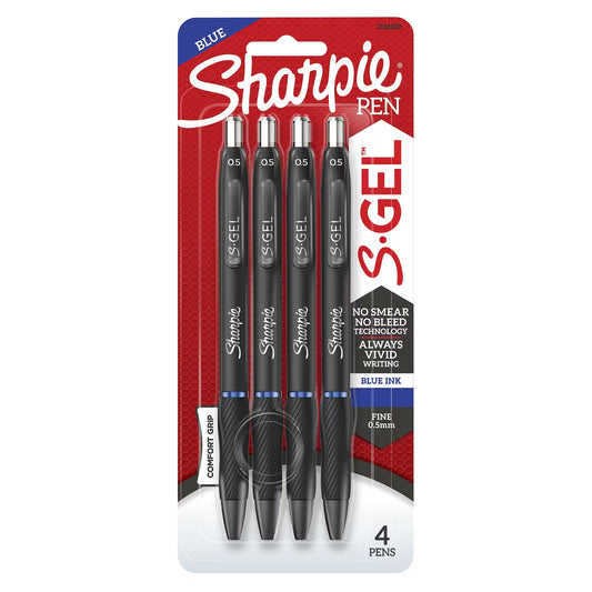 Sharpie 2116200 Gel 0.5mm 4ct Blue