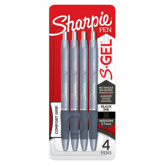 Sharpie 2126213 Gel Fash Blu 0.7mm 4ct Blk