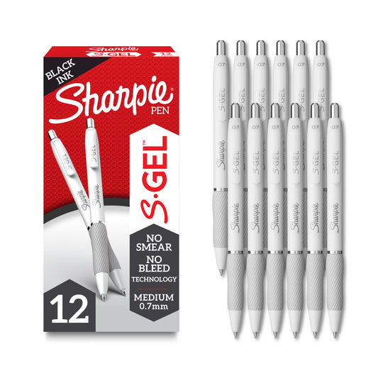 Sharpie 2126236 Gel Fsh Wht 0.7mm Bx Blk