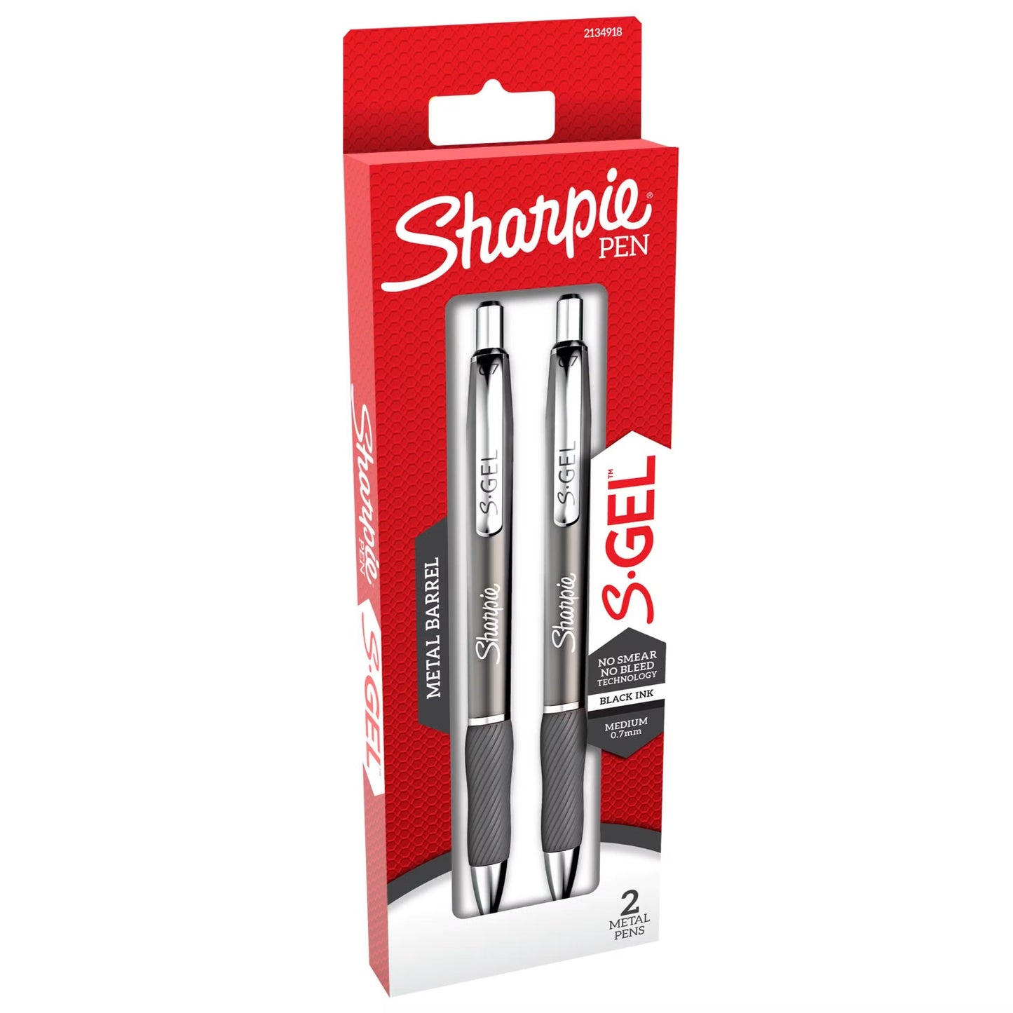 Sharpie 2134918 Gel Gnmtl 0.7mm 2ct Black