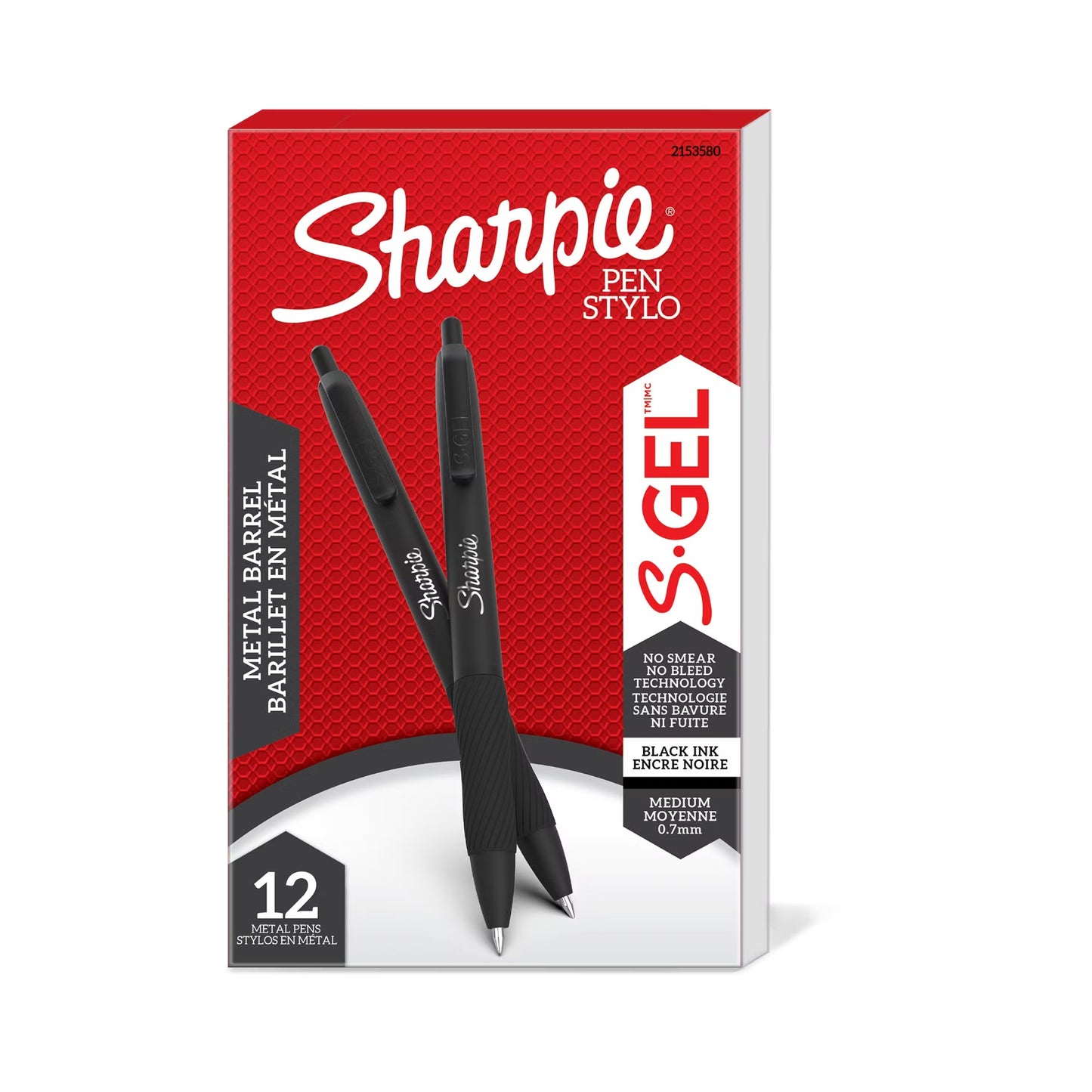 Sharpie 2153580 Gel Blkmtl 0.7mm Blk Os