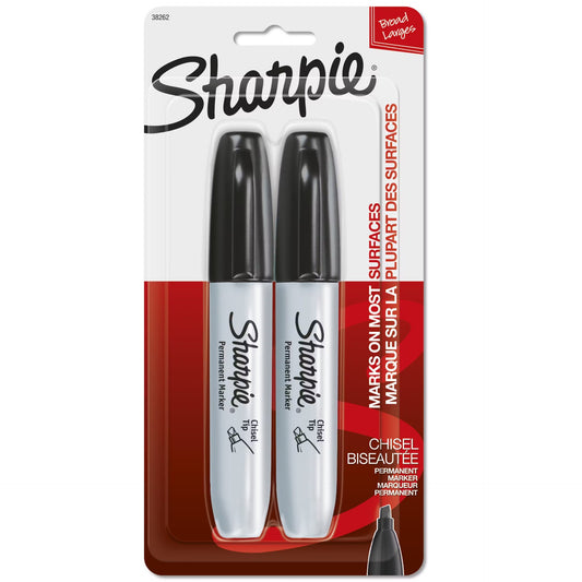 Sharpie 38262PP Chisel Tip Black, 2pk