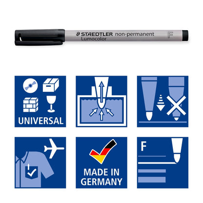 Staedtler 316-9 Staedtler Marker,Nonperm,Lumocolor,Bk