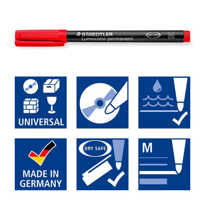 Staedtler 317 WP4 Staedtler Marker,Perm,Lumocolor,Med