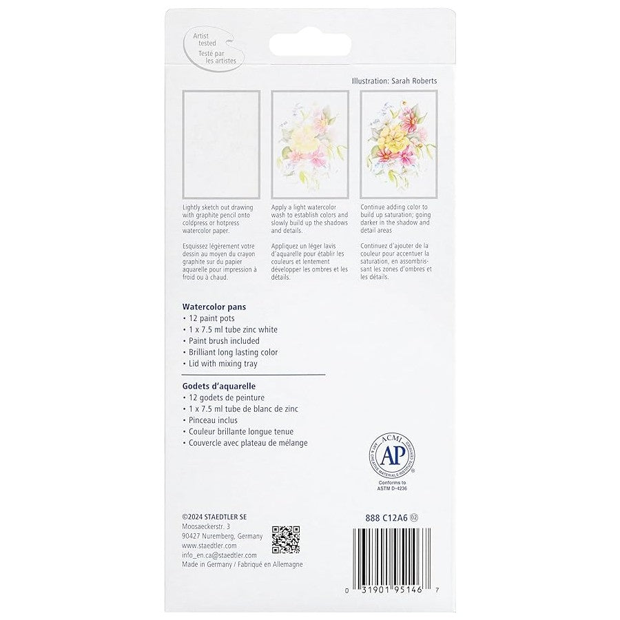 Staedtler 888 C12A6 Staedtler Paints,Watercolor,12pk