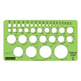 Staedtler 977 101   02 Staedtler Template,Circles Riser