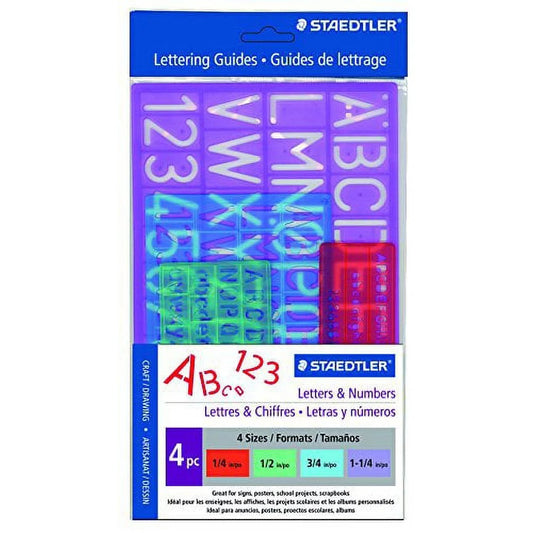 Staedtler 978 45S   02 Staedtler Guide,Std Ltr,Set,4pc,Ast
