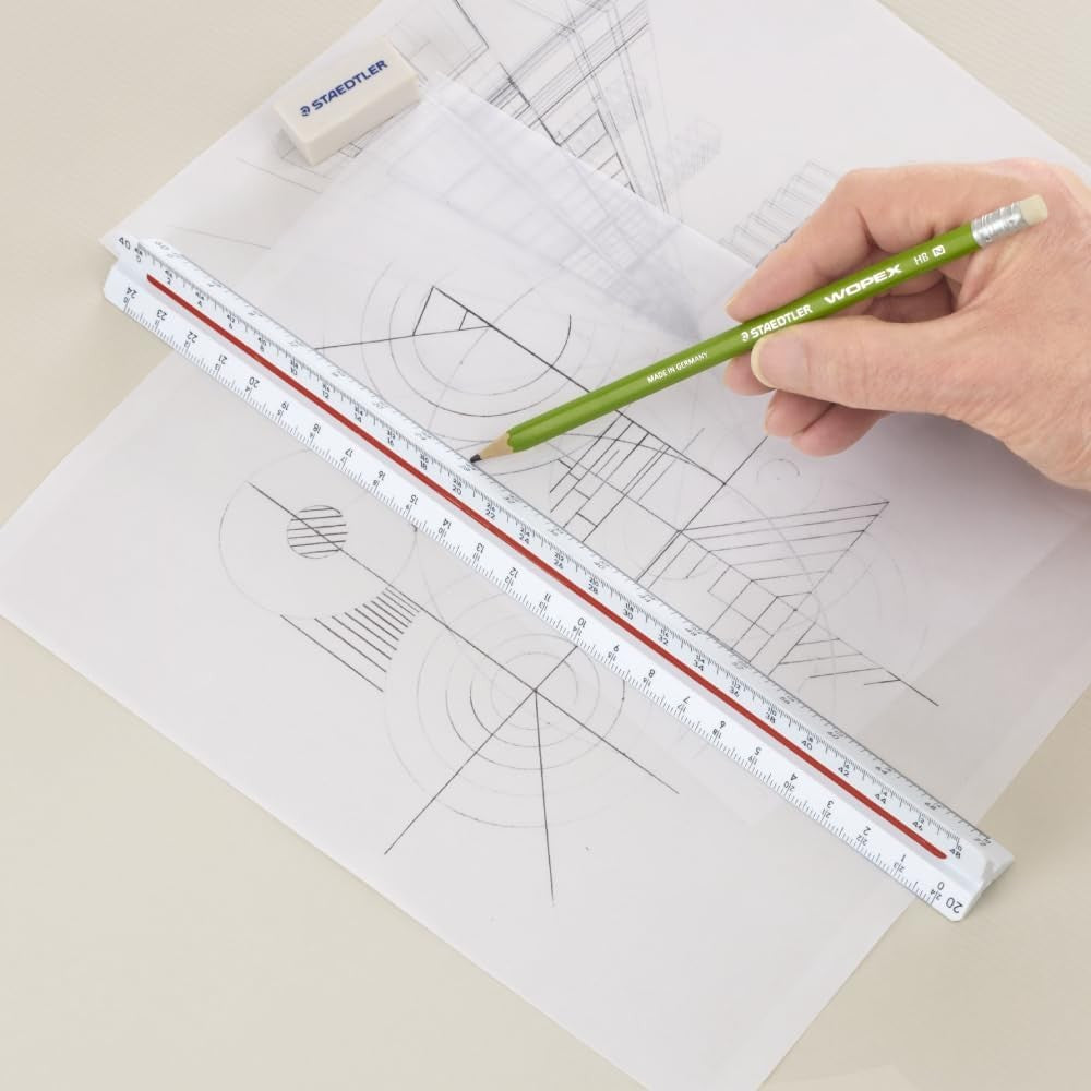 Staedtler 98718-34BK Scale, Engineering, w Groves, 12"