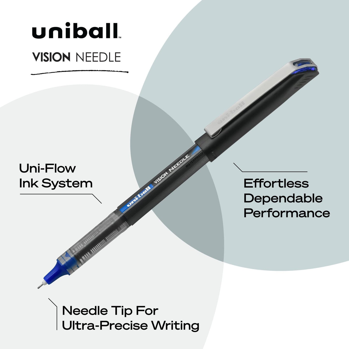 Uni Ball 1734919 Vision Needle Micro Blue Roller Ball Pen