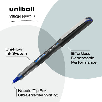 Uni Ball 1734919 Vision Needle Micro Blue Roller Ball Pen