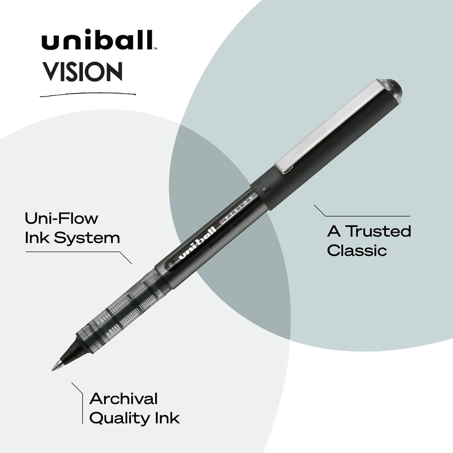 Uni Ball 60106 Vision Rollerball, Micro, Black