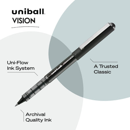 Uni Ball 60106 Vision Rollerball, Micro, Black