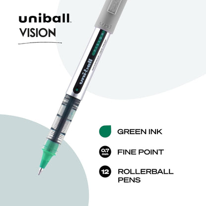 Uni Ball 60386  Vision Rollerball, Fine, EverGreen