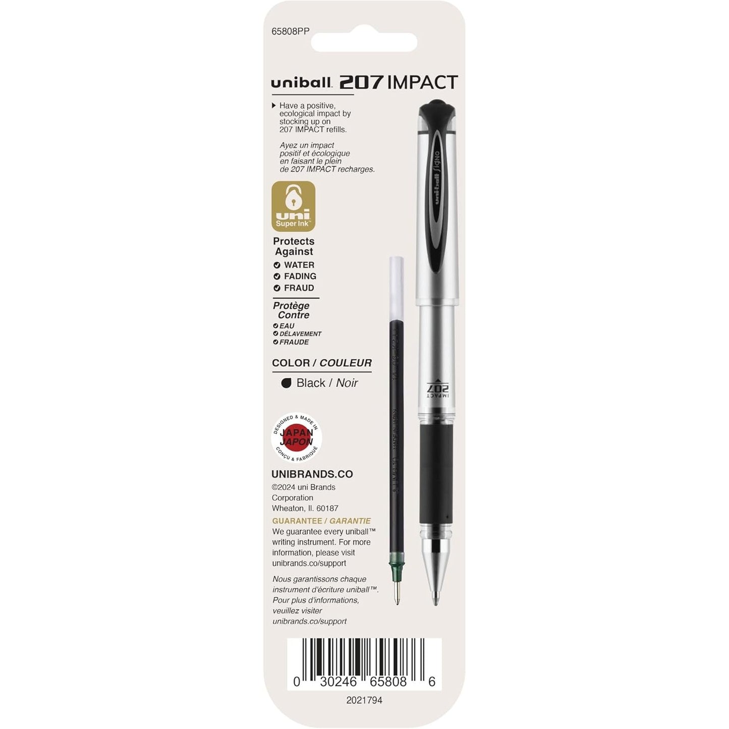 Uni Ball 65808PP Gel Impact Refill Black 1.0mm O/S