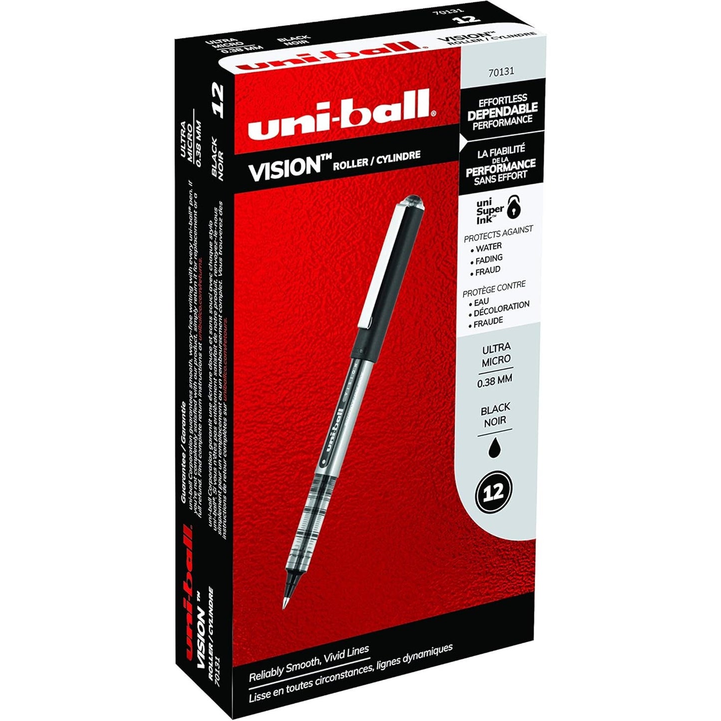 Uni Ball 70131 Vision 0.38mm Blk Os Dozen